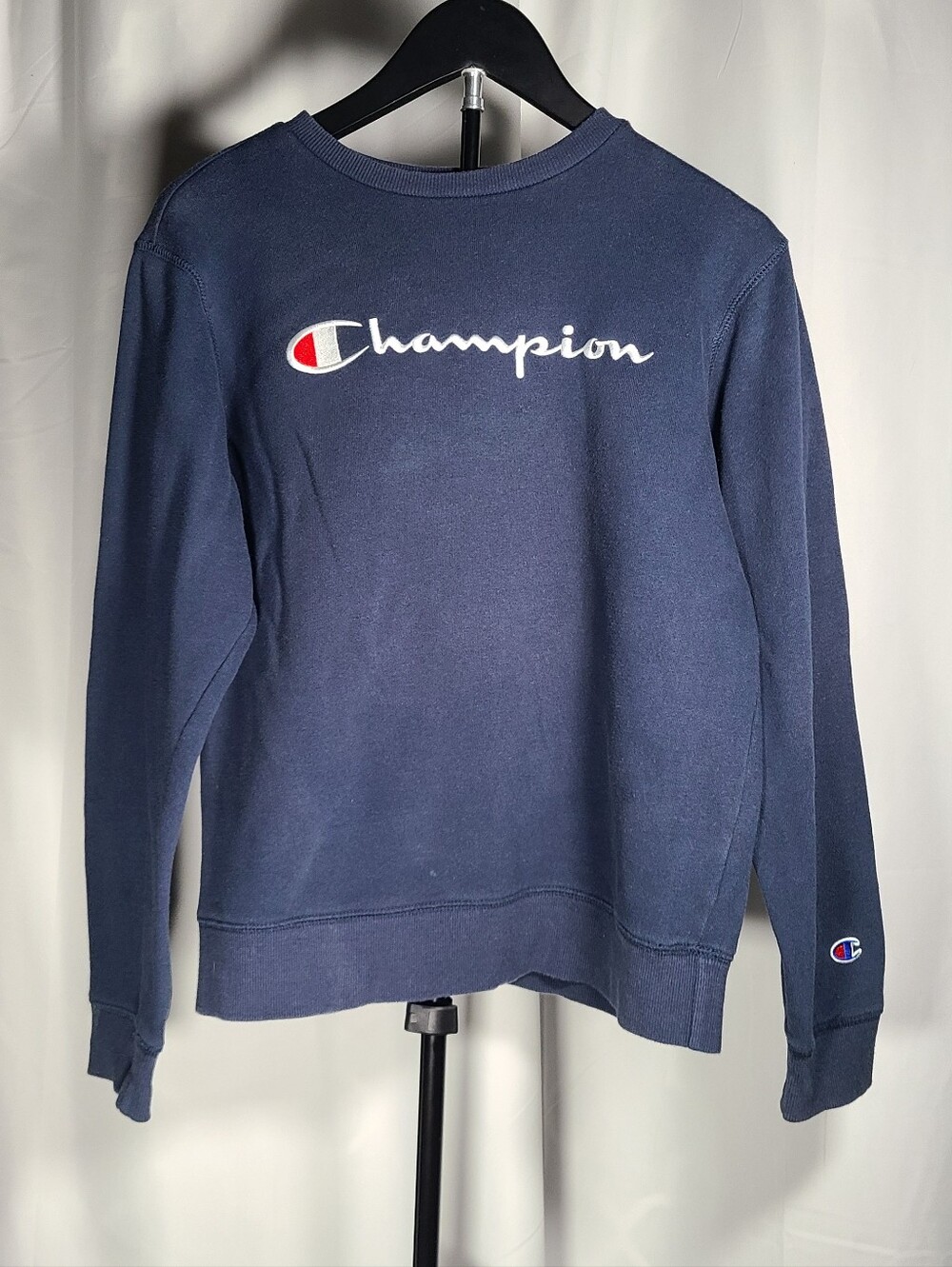 Champion Navy Blue Crewneck with Script Logo